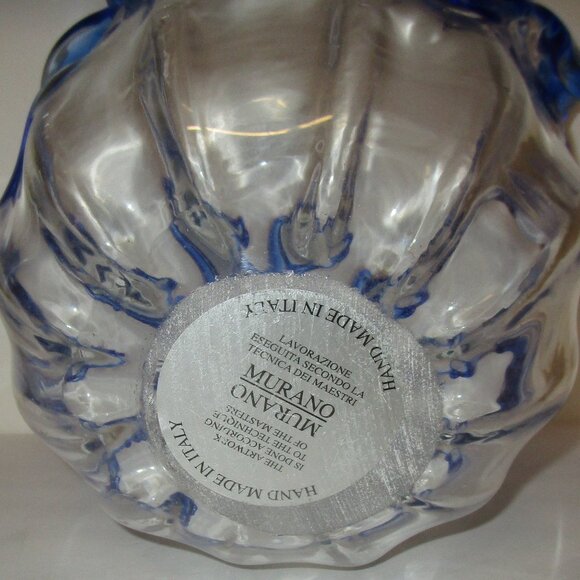 LARGE 9.5" x 10.5" ITALIAN MURANO ART GLASS CENTERPIECE by WHITE CRISTAL ITALY - Picture 6 of 7
